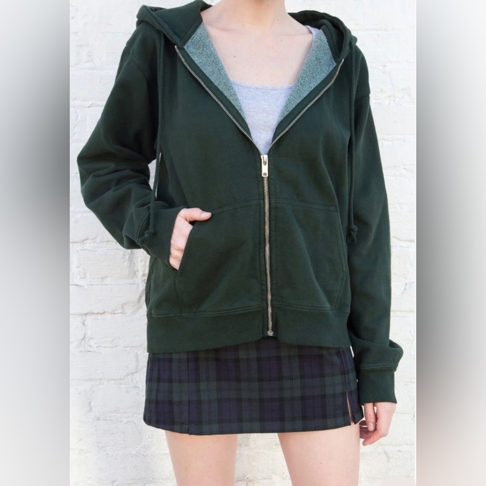 Brandy Melville Dark green regular fit Christy hoodie